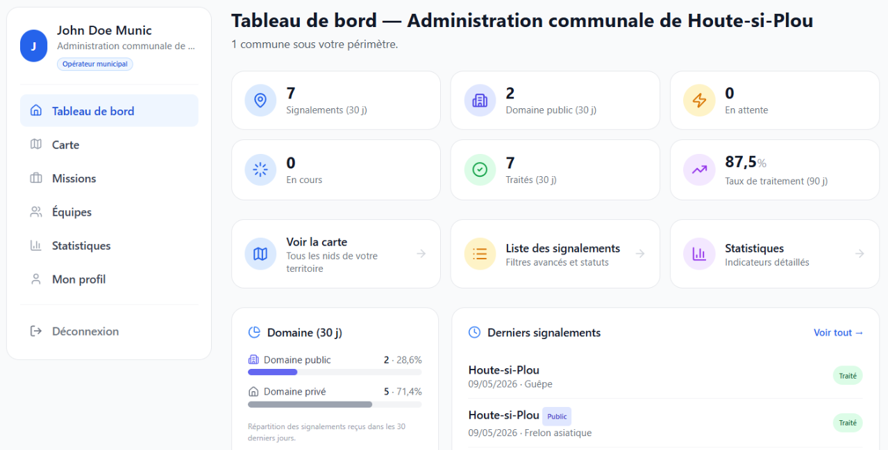 Gérer les nids signalés sur votre commune avec WASPP